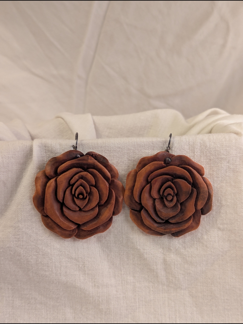 Handcrafted Brown Rose Drop Earrings - Women Jewelry
